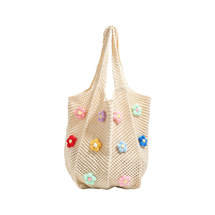 Floral Patterned Crochet Tote Bag Bowlift