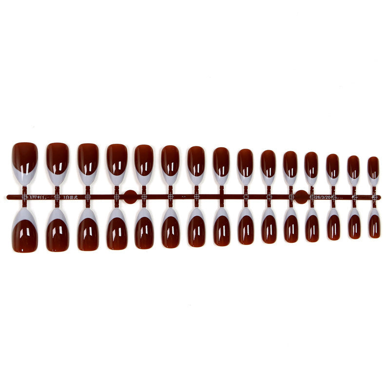 Elegant Artificial Nails with French Design Bowlift