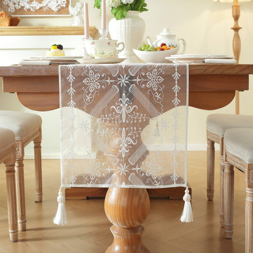 Embroidered Lace Table Runner
