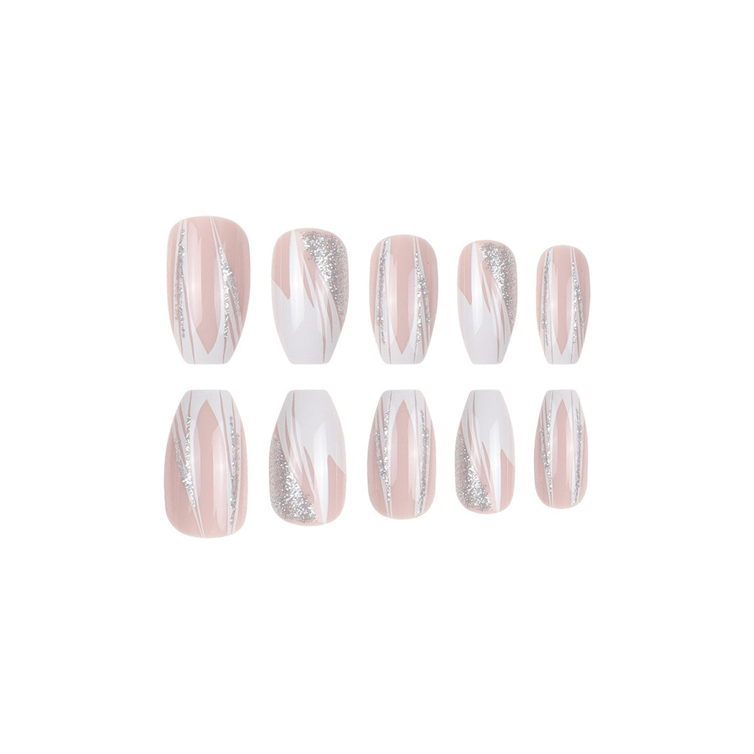 Elegant Stiletto Press-On Nails with Crystal Accents Bowlift