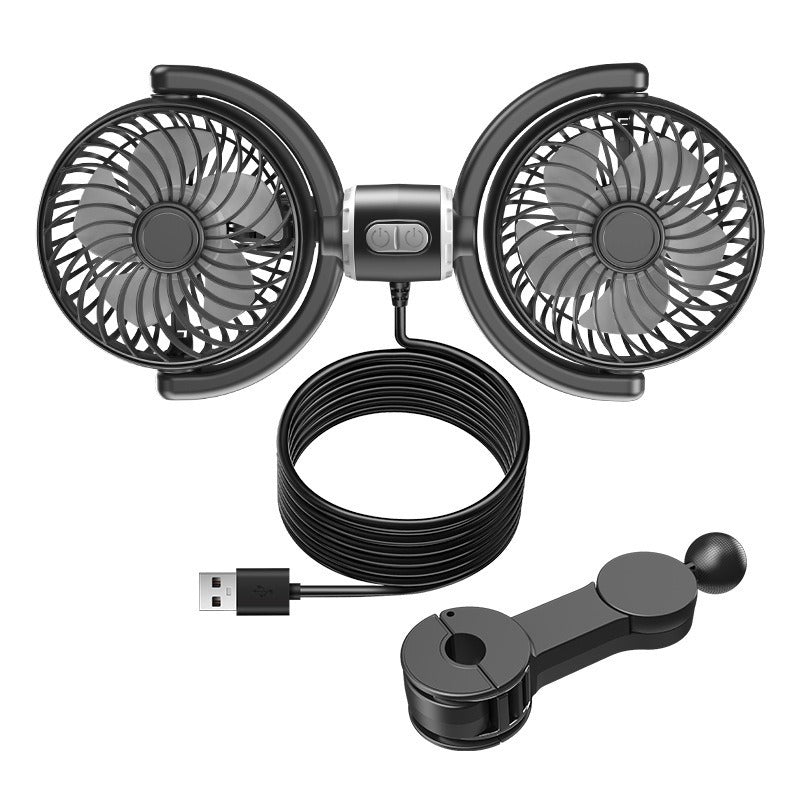 Unisex Dual-Head Adjustable Car Air Vent Fan Bowlift
