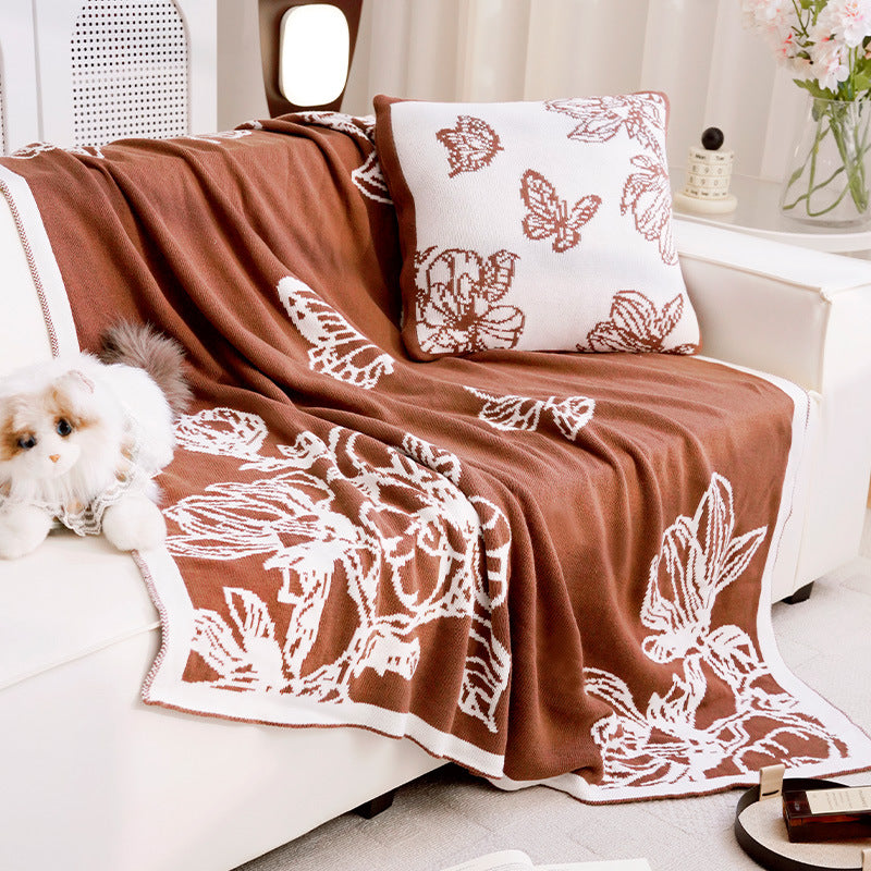 Women's Decorative Throw Blanket with Floral Design Bowlift