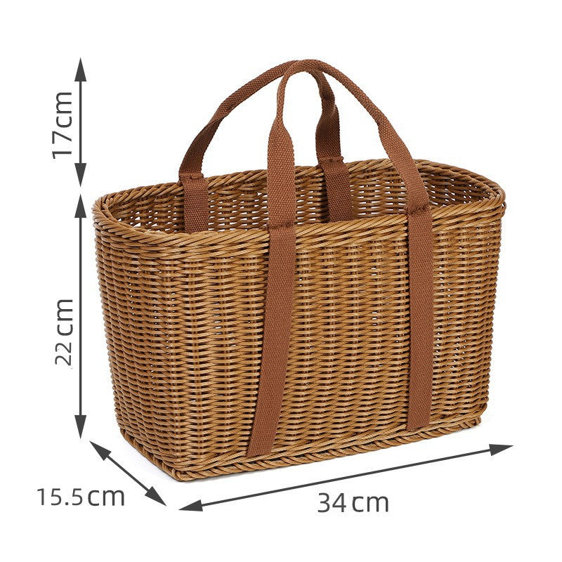Elegant Woven Picnic Basket Bowlift