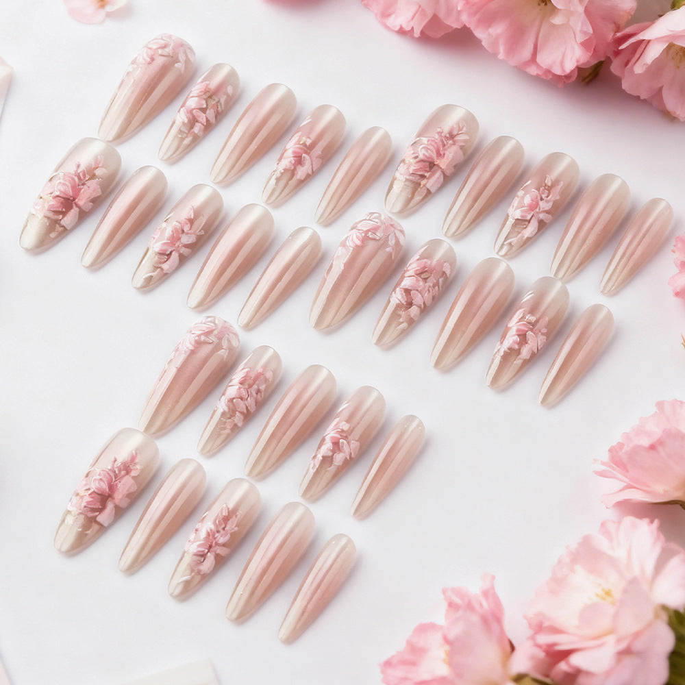 Elegant Floral-Styled Press-On Nails Bowlift