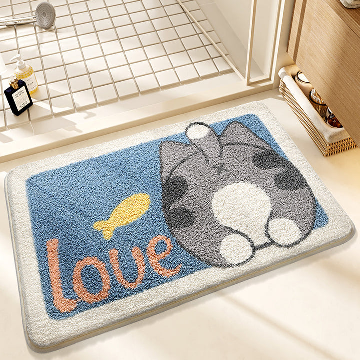 Plush Bunny-Themed Bath Mat Bowlift