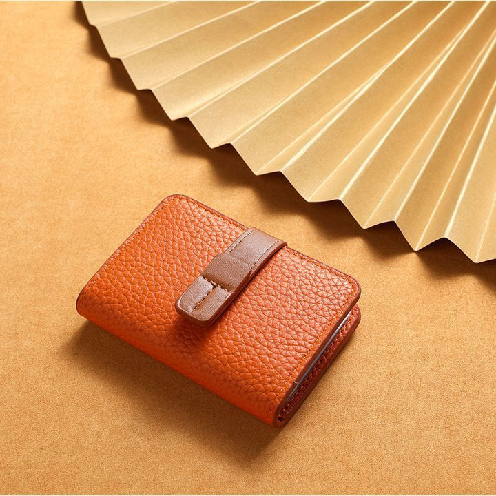 Textured Leather Cardholder Wallet Bowlift