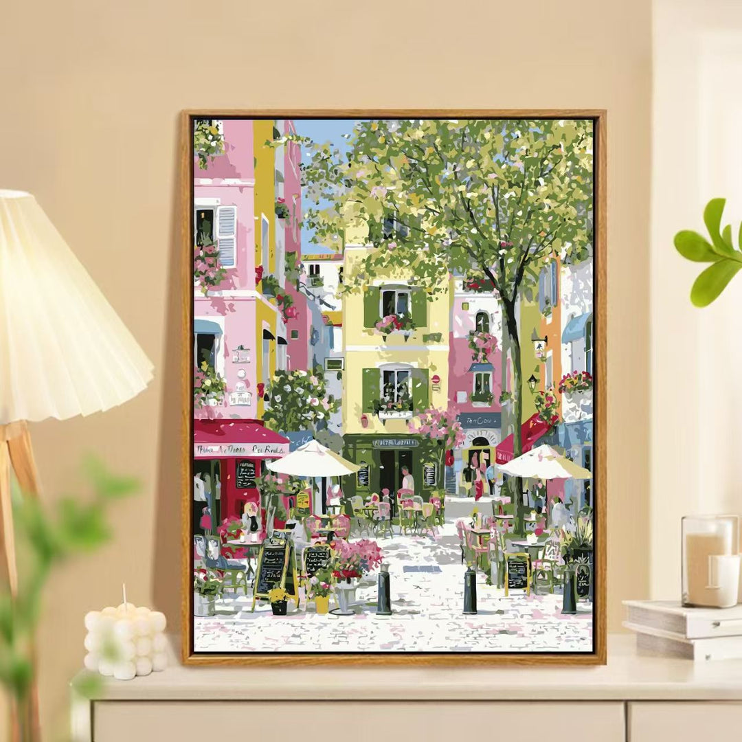 Charming Springtime Market Landscape Wall Art Bowlift
