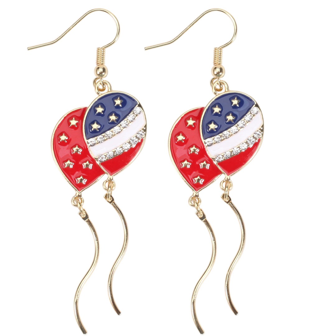 Women's filigree earrings in flag design with crystal stripes and enamel trim Bowlift