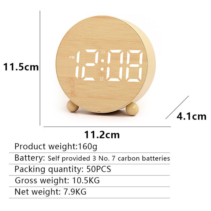 Digital Alarm Clock with Large LED Display and Gentle Alarm Function Bowlift
