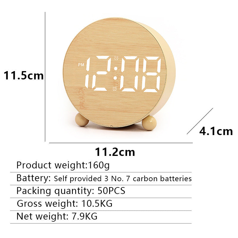 Digital Alarm Clock with Large LED Display and Temperature Display Bowlift