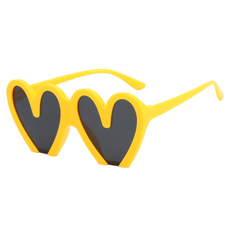 Women's Heart-Shaped Sunglasses with Durable Plastic Frame and UV Protection Bowlift