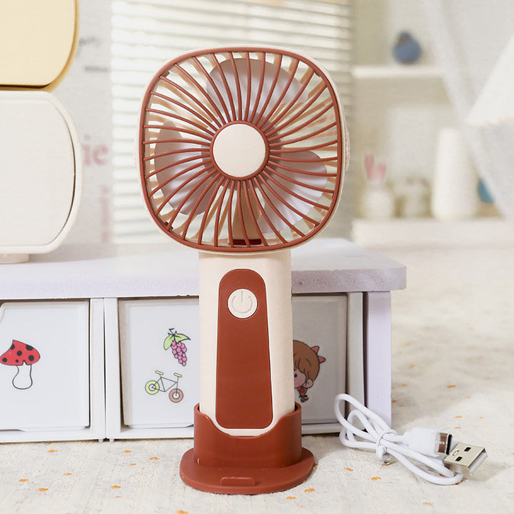 Women's Portable Hand Fan with Adjustable Tilt Angle and USB Connection Bowlift