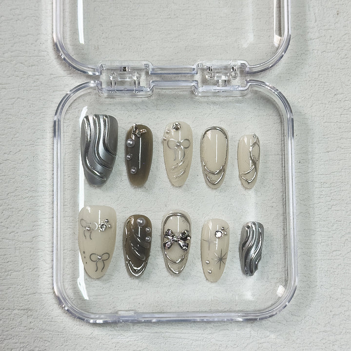Artistic Marble Effect Nail Tips Bowlift