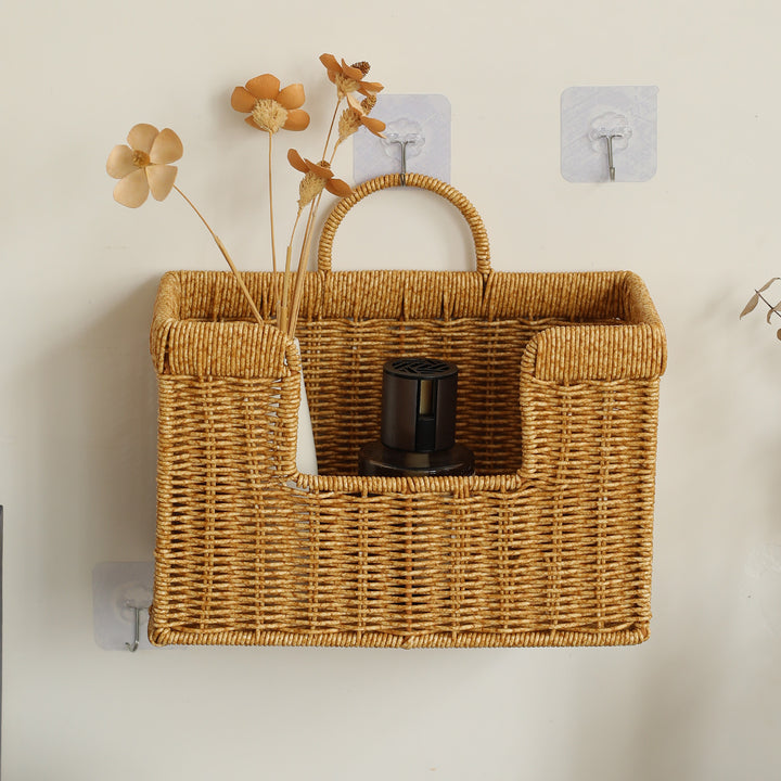 Unisex Handwoven Storage Basket with Practical Carrying Handle Bowlift