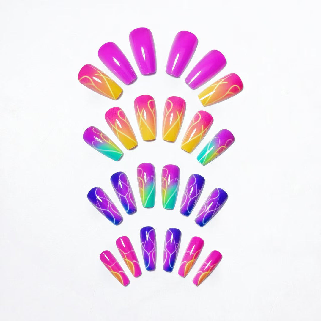 Colorful Gradient Nail Art Bowlift