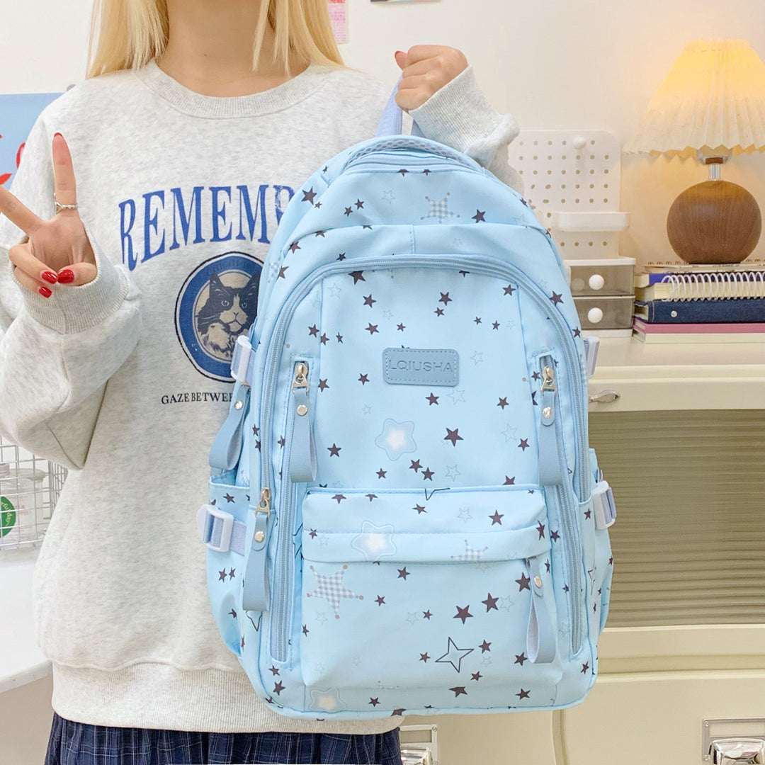 Star-Patterned Durable Backpack