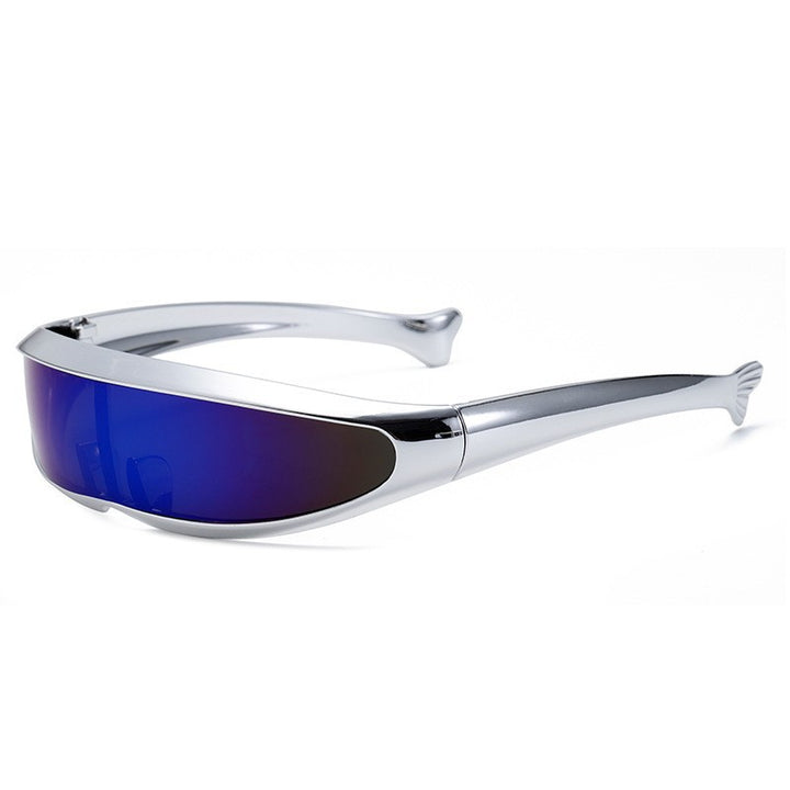 Women Futuristic Designer Sunglasses with Stylish Gold Frame Bowlift