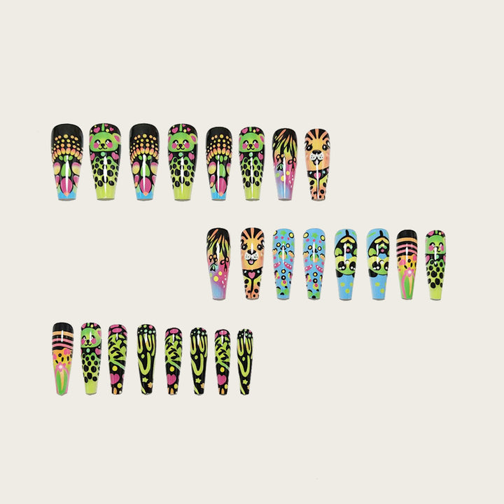 Elaborate nail art with animal motifs Bowlift