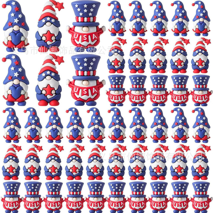 Unisex nan handcrafted decorative gnome set made of air-drying modeling clay with star and heart appliqué Bowlift