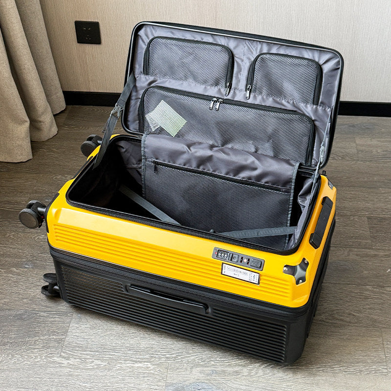 Men's Smart Multi-Compartment Hard Shell Travel Suitcase Bowlift