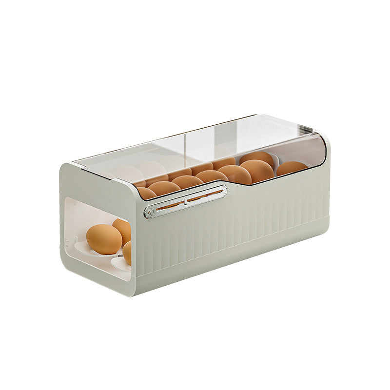 Large Capacity Transparent Stackable Refrigerator Egg Organizer with Sliding Lid Bowlift