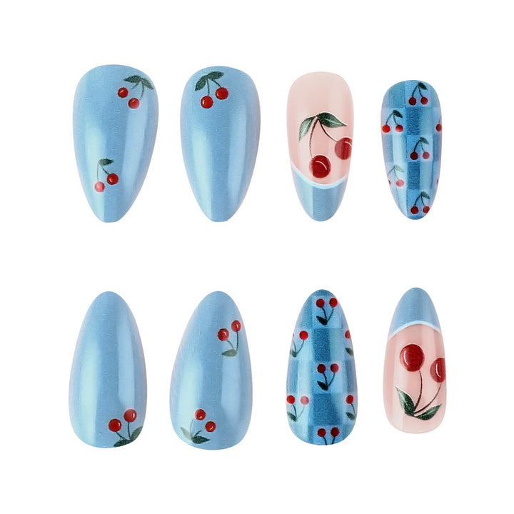 Cherry Blossom-Themed Press-On Nail Art Set Bowlift