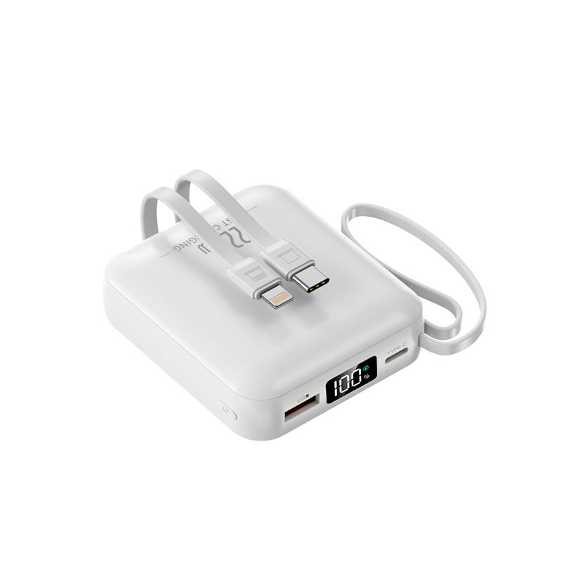 Wearable power bank with dual USB-C connection and digital charge level indicator Bowlift