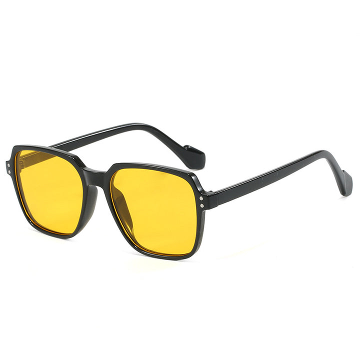 Women's fashionable square sunglasses with yellow lenses Bowlift