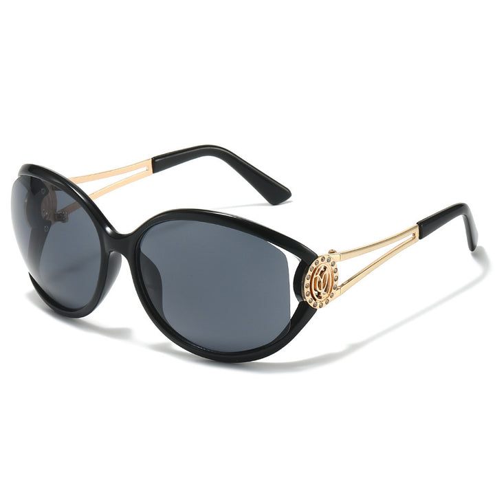 Designer Cat-Eye Sunglasses with Gold Accent Details Bowlift