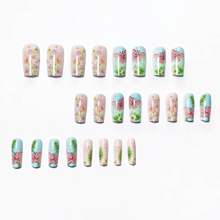3D Floral Butterfly Nail Art Bowlift