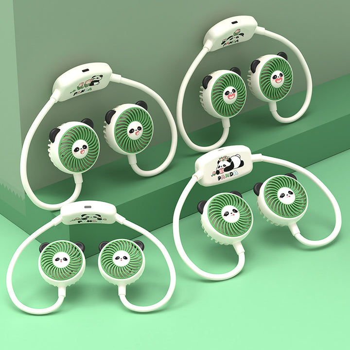 Unisex Portable Double Fan in Panda Design Bowlift