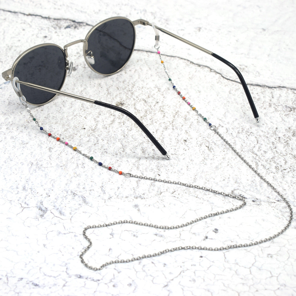 Vibrant Multi-Colored Beaded Eyewear Chain Bowlift