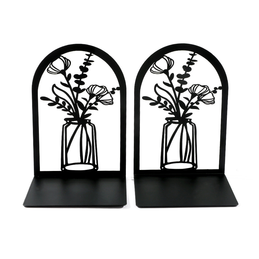 Elegant Floral Metal Bookends