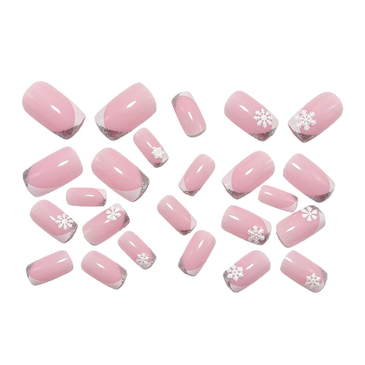 Elegant artificial nails with snowflake design Bowlift