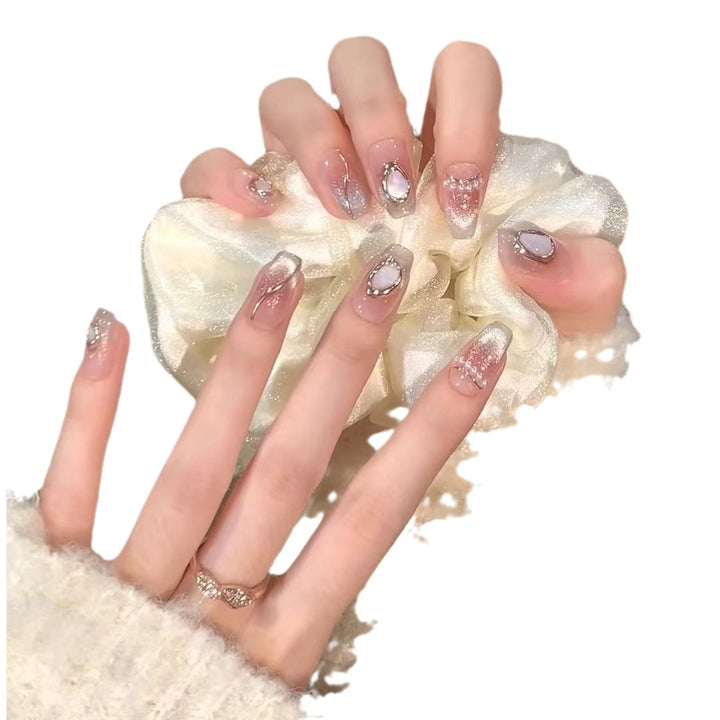 Decorative Press-On Nail Collection with Gemstone Accents Bowlift