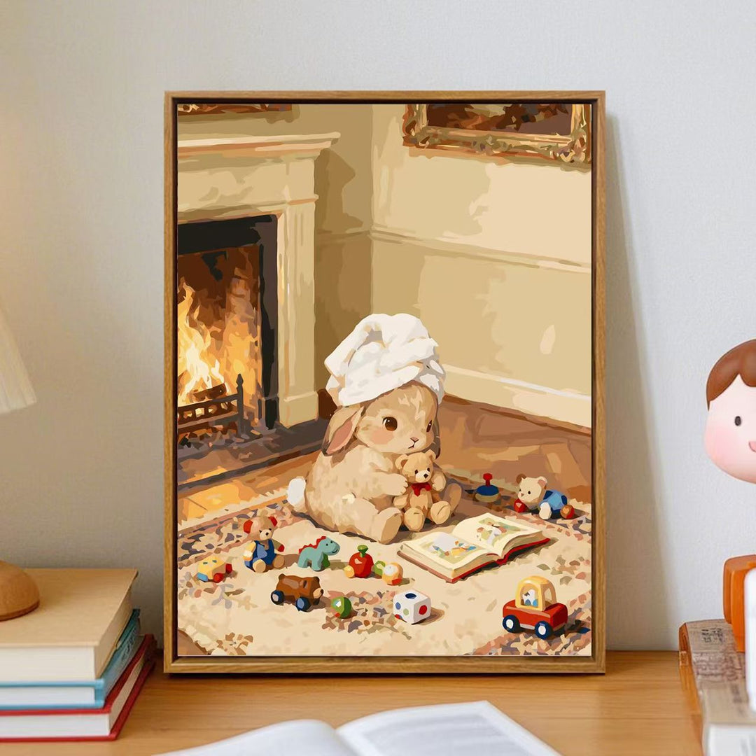 Cozy Cartoon Bunny Wall Art Bowlift