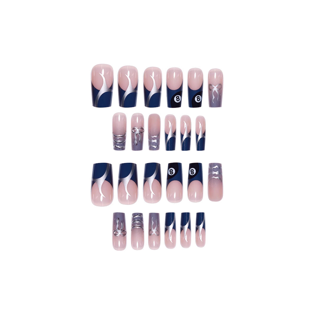 Artistic Patterned Press-On Nail Art Bowlift