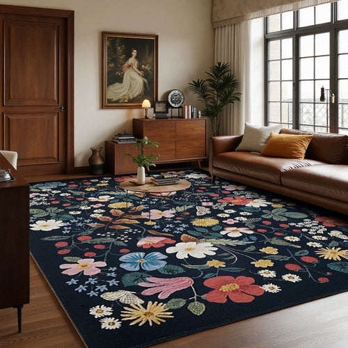 Premium Floral Embroidered Area Rug