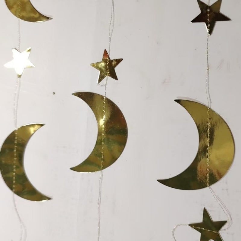 Unisex nan hanging star garlands made of metallic paper for party decoration and photo background Bowlift