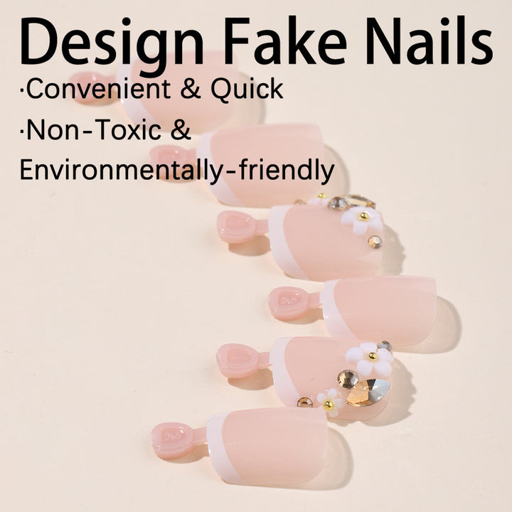 Artificial nail set with elegant jewelry details and excellent wearing comfort Bowlift