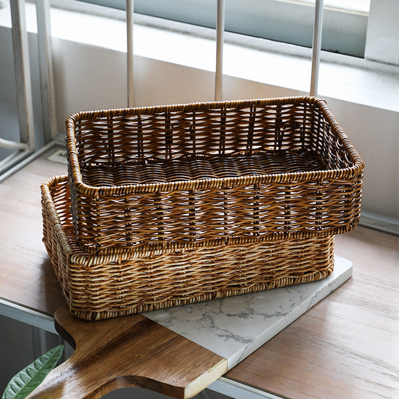 Unisex Rectangular Storage Basket made of hand-woven material Bowlift