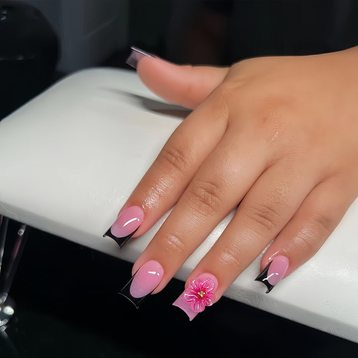 Floral Decorative Press-On Nail Art Bowlift