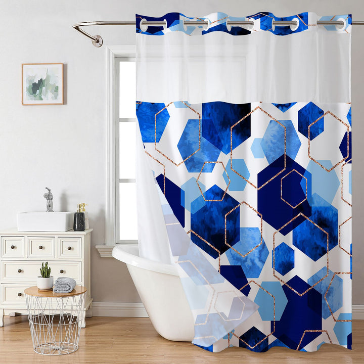 Geometric Pattern Shower Curtain Bowlift