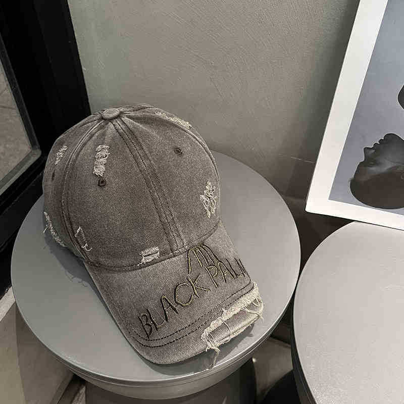 Women's Distressed Denim Baseball Cap Bowlift 1784188369