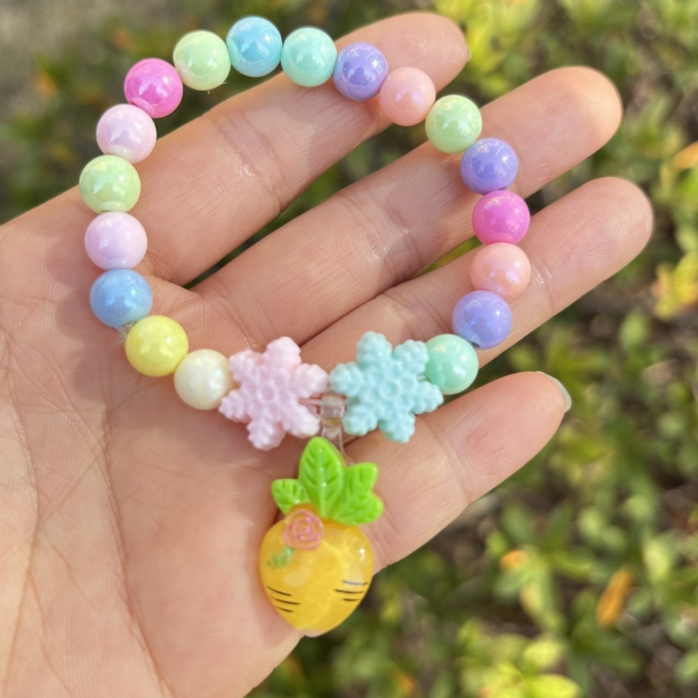 Colorful bracelet with flower charms Bowlift