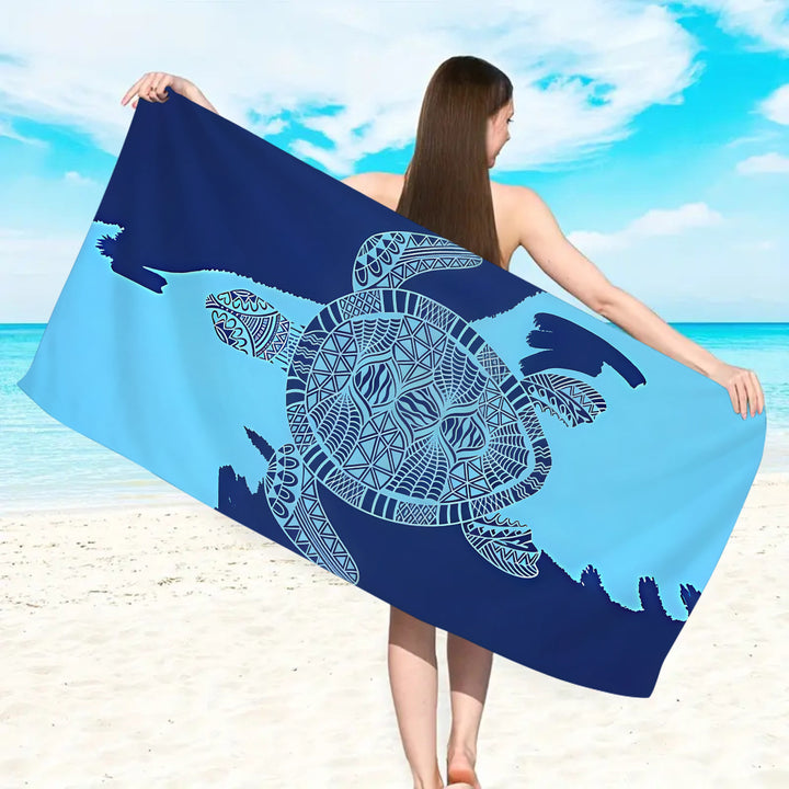 Microfiber beach towel with exclusive turtle motif Bowlift