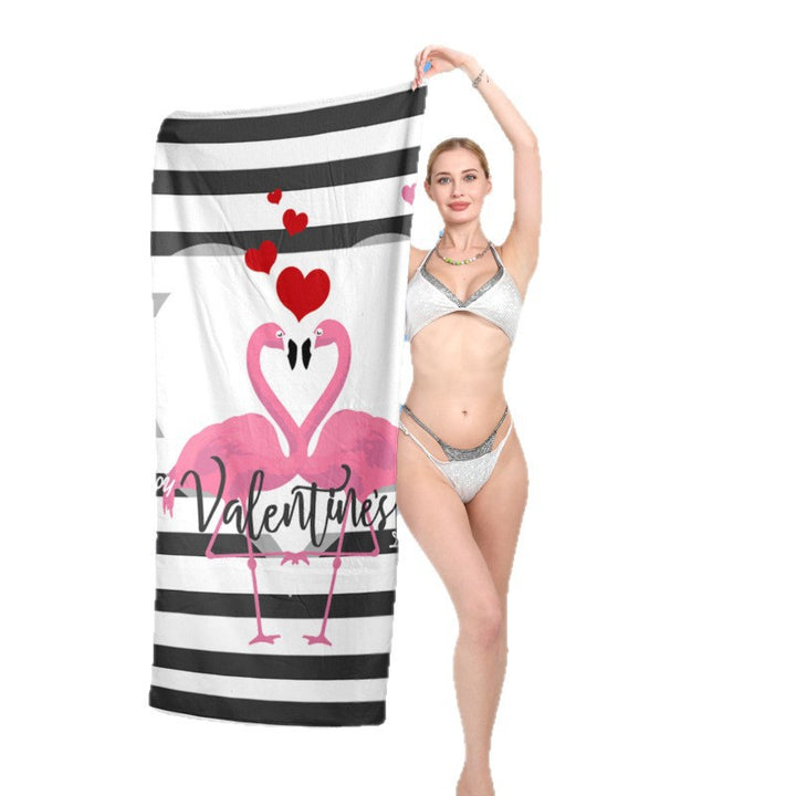 elegant and functional beach towel with tropical flamingo design Bowlift