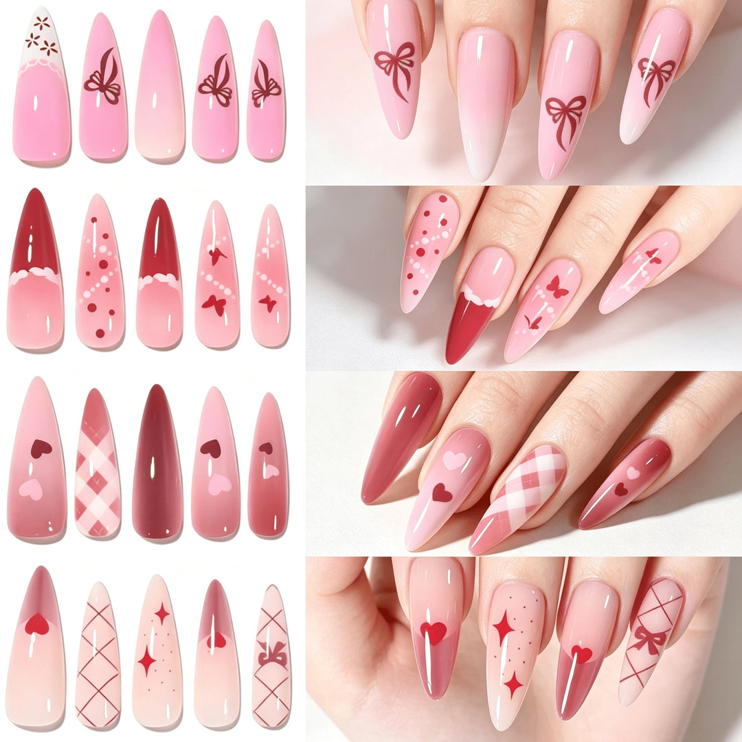 Decorative Press-On Nail Art Set Bowlift 1787228515