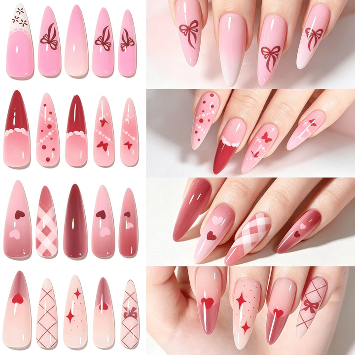 Decorative Press-On Nail Art Set Bowlift 1787228515