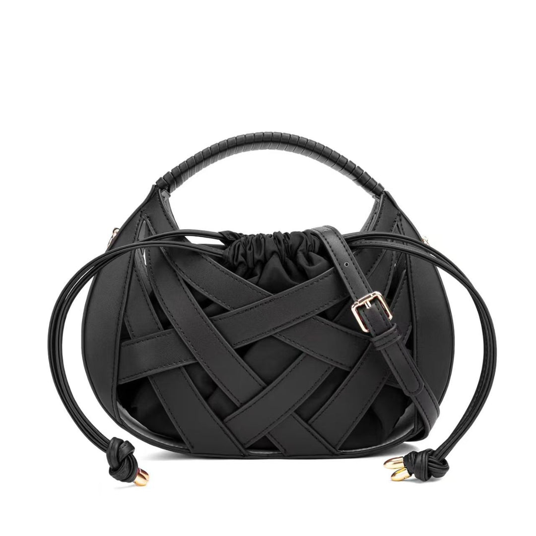 Sculpted Woven Crossbody Shoulder Bag Bowlift